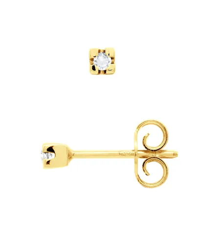 Diadema Womens - Earrings  Diamonds - Yellow Gold - White - One Size