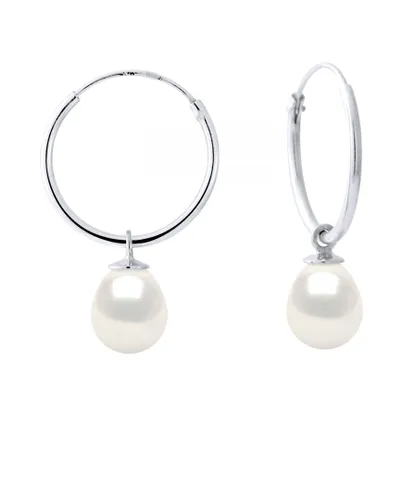 Diadema Womens - Earrings  Real Freshwater Pearls - White Silver - One Size