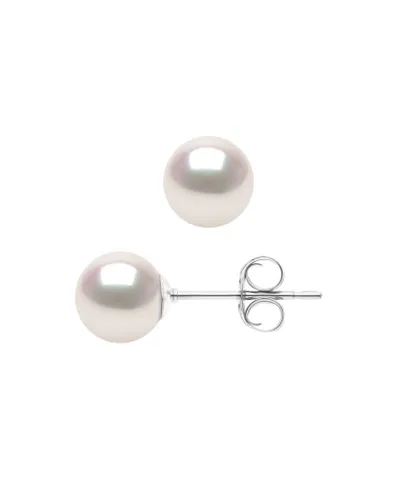 Diadema Womens - Earrings  True Japanese Akoya Cultured Pearl - Quality AA+ - White - One Size