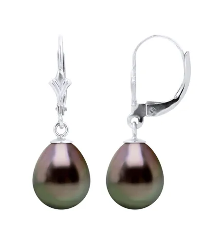 Diadema Womens - Earrings  White Gold and Real Tahitian Pearls - Natural - One Size
