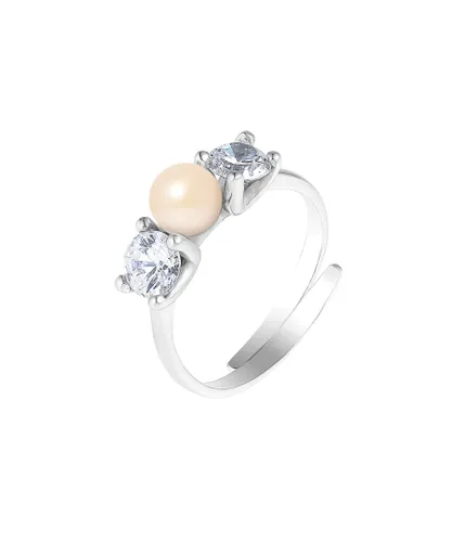 Diadema Womens - Massive Ring with Freshwater Pearl - Pure White Collection Silver Sterling - One Size