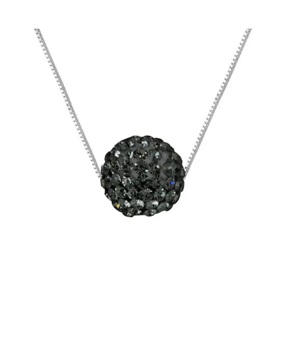 Diadema Womens - Necklace - Crystal Black - Love Jewelry Collection Silver Sterling - One Size