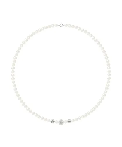 Diadema Womens - Necklace - Freshwater Pearls - Love Jewelry Collection Silver Sterling - One Size