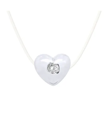 Diadema Womens - Necklace - Nylon - Heart - Real Diamond - White - One Size