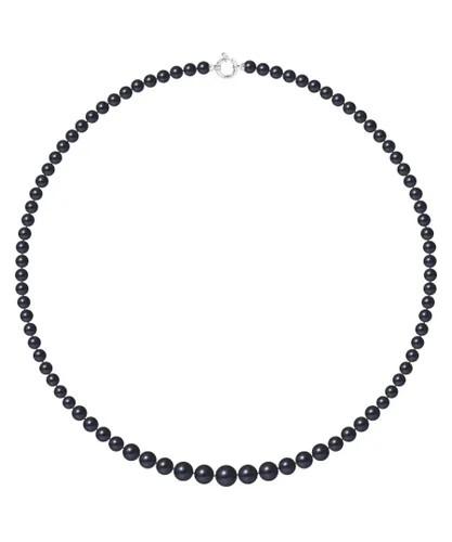 Diadema Womens - Necklace - Real Freshwater Pearls - Black Tahitian Style - White Gold - One Size