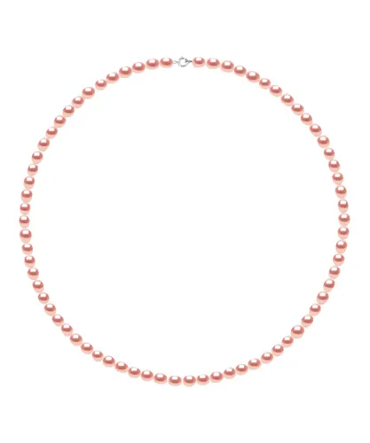 Diadema Womens - Necklace - Real Freshwater Pearls - White - Pink - Gold - One Size