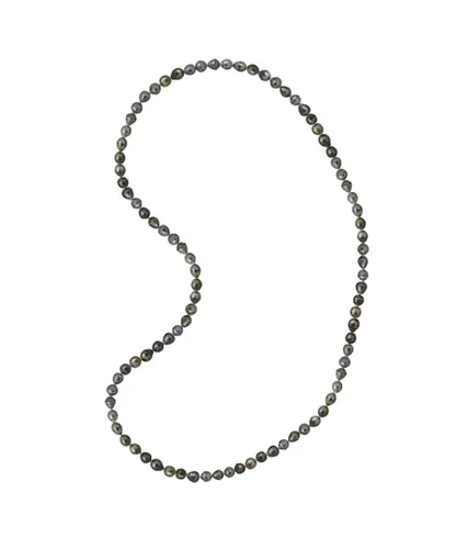 Diadema Womens - Necklace - Real Tahitian Pearls - Rainbow - Black - One Size