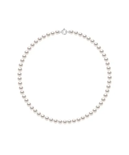 Diadema Womens - Necklace - True Japanese Akoya Cultured Pearl - Quality AA+ - White - Size 16.5 inches (Necklaces)