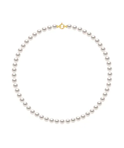 Diadema Womens - Necklace - True Japanese Akoya Cultured Pearl - Quality AA+ - White - Size 16.5 inches
