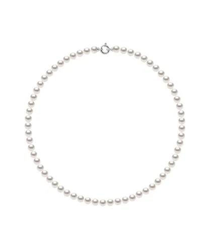 Diadema Womens - Necklace - True Japanese Akoya Cultured Pearl - Quality AA+ - White - Size 18 cm