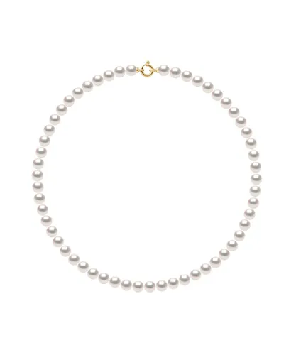 Diadema Womens - Necklace - True Japanese Akoya Cultured Pearl - Quality AA+ - White - Size 18 cm