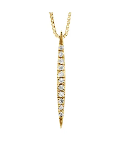 Diadema Womens - Necklace with Diamonds - Drop - Yellow Gold - White - One Size