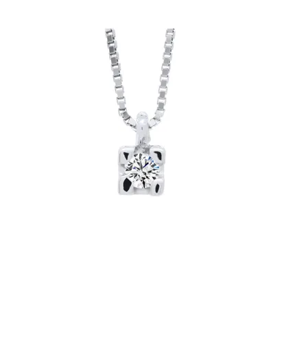 Diadema Womens - Necklace with Diamonds - White Gold Venetian Chain - One Size