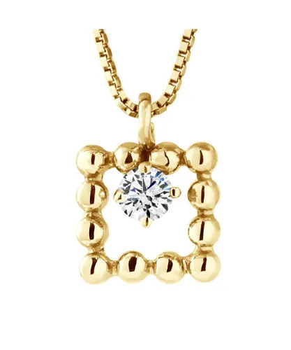 Diadema Womens - Necklace with Diamonds - Yellow Gold - White - One Size
