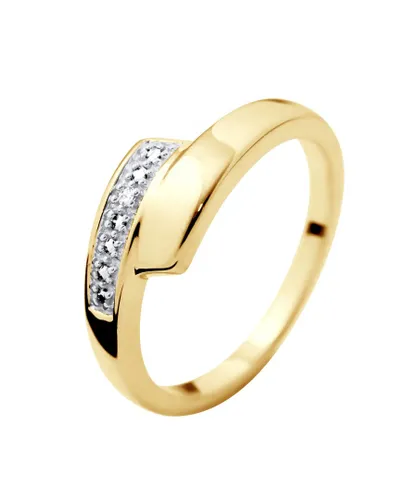 Diadema Womens - Ring - Prestige Jewelery - Diamonds - Yellow Gold - White - Size O 1/2