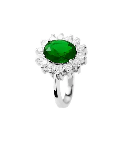 Diadema Womens - Ring - Pure White Collection - Green Sterling Silver - One Size