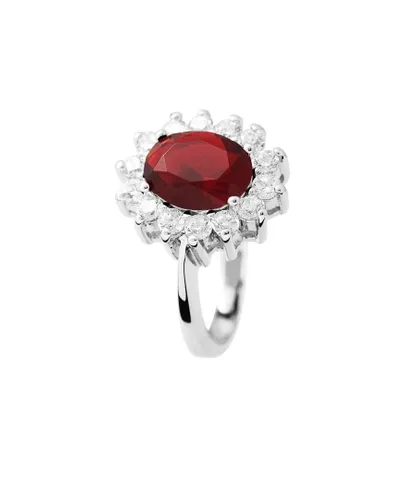Diadema Womens - Ring - Pure White Collection - Red Sterling Silver - One Size