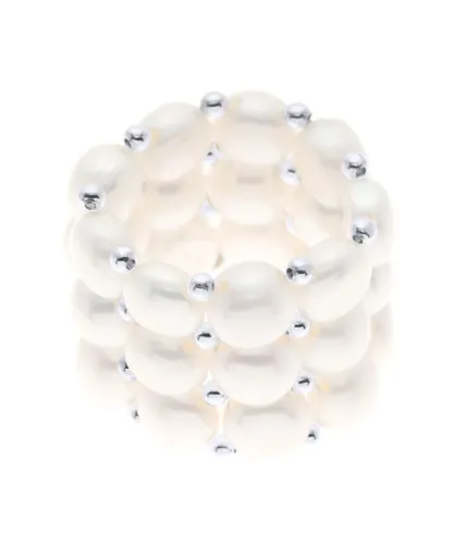Diadema Womens - Ring - Real Freshwater Pearls - White - One Size