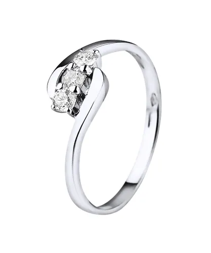 Diadema Womens - Ring - Trilogy Diamonds - White Gold - Size R
