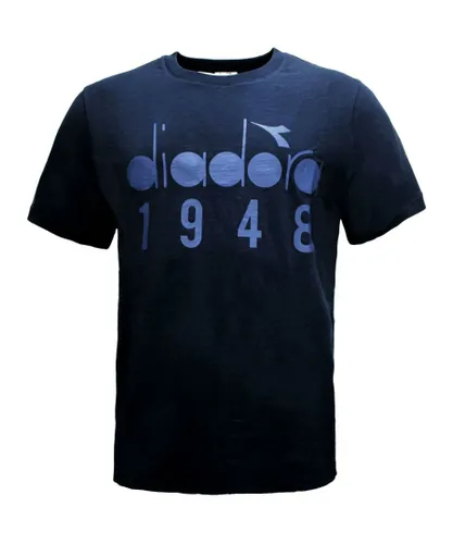 Diadora Dribble Mens Navy T-Shirt - Blue