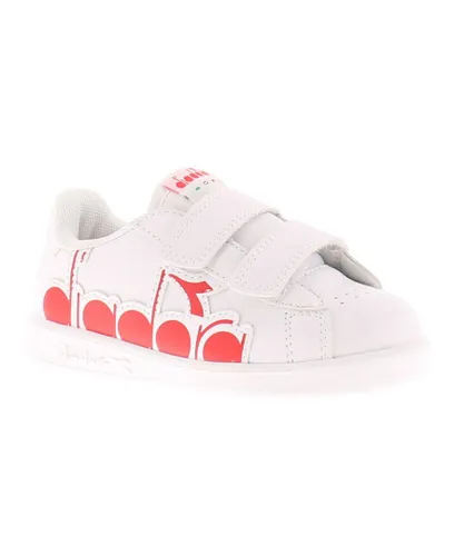 Diadora Infants Girls Trainers Dia Game P Bolder Leather white orange Leather (archived)
