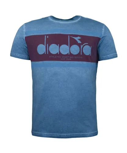 Diadora Logo Mens Blue T-Shirt