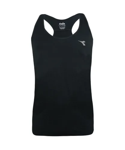 Diadora Logo Womens Black Vest Textile