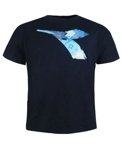 Diadora Logo Womens Navy T-Shirt - Blue