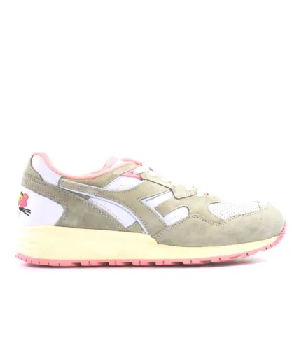 Diadora Unisex LC23 N9002 Mens White/Pink Trainers Leather