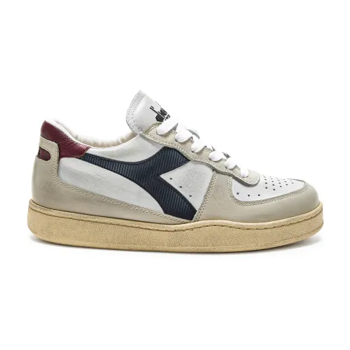 Diadora , Used Low Top Sneakers with Stone Washed Finish ,White female, Sizes: