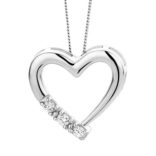 DIAMADA Necklaces - 0.08ct Diamond Heart Necklace - gold - Necklaces for ladies