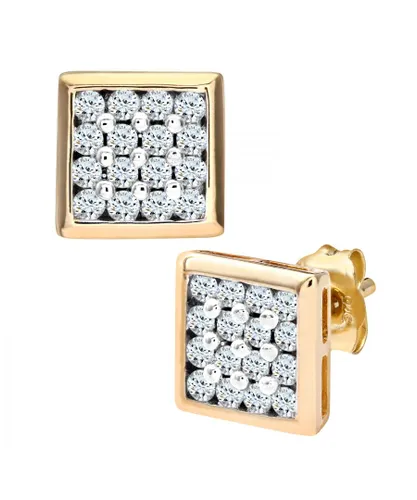 Diamant L'Eternel 9ct Yellow Gold Mens 20pt Diamond Earrings - One Size