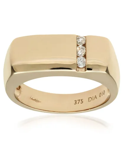 Diamant L'Eternel 9ct Yellow Gold Mens Diamond Ring - Size V