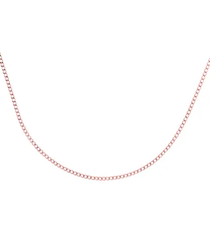 Diamant L'Eternel Unisex 9ct Rose Gold 1.4g Curb Chain Necklace of 18 Inch/46cm Length - One Size