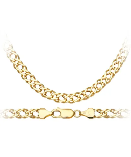 Diamant L'Eternel Unisex 9ct Yellow Gold 8.1g Double Curb Necklace of 46cm/18 Inch Length and 6mm Width - One Size