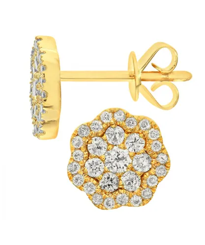 Diamant L'Eternel Womens 18ct Rose Gold 0.50ct Diamond Flower Stud Earrings - One Size