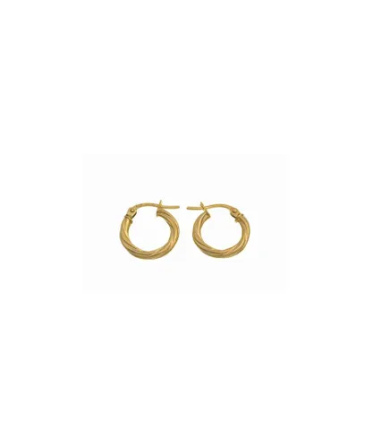 Diamant L'Eternel Womens 9ct Yellow Gold Ladies Hoop Earrings - One Size