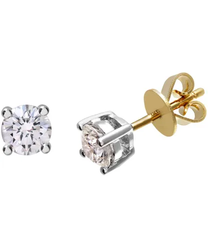 Diamant L'Eternel Womens Diamond Stud Earrings, 18ct Yellow Gold IJ/I Round Brilliant Certified 0.75ct Weight - One Size