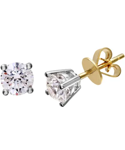 Diamant L'Eternel Womens Diamond Stud Earrings, 18ct Yellow Gold IJ/I Round Brilliant Certified 1.00ct Weight - One Size