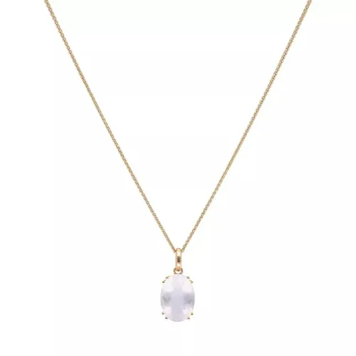 diamondline Necklaces - pendant/chain 375 RG 1 rosy quartz 14x10 oval fac. - quarz - Necklaces for ladies