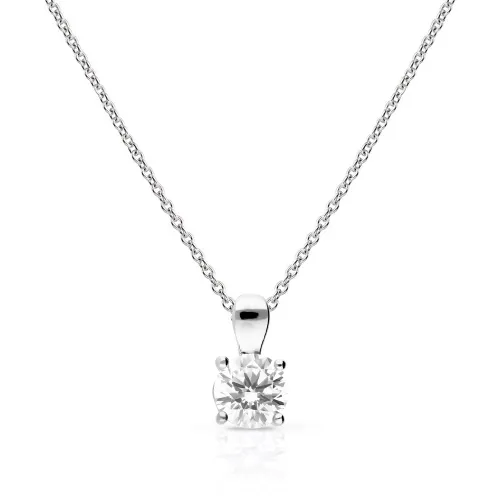Diamonfire Silver Zirconia 1ct Four Claw Solitaire Necklace