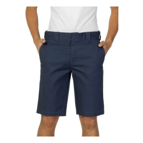 Dickies , Blue Plain Men`s Shorts ,Blue male, Sizes: