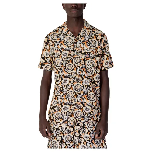 Dickies , Floral Short Sleeve Shirt ,Orange male, Sizes: