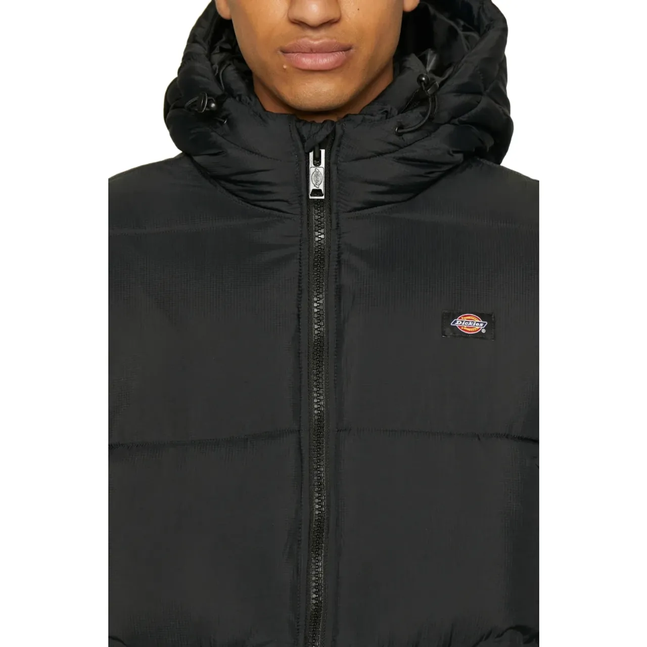 Dickies , Hooded Puffer Jacket ,Black male, Sizes: