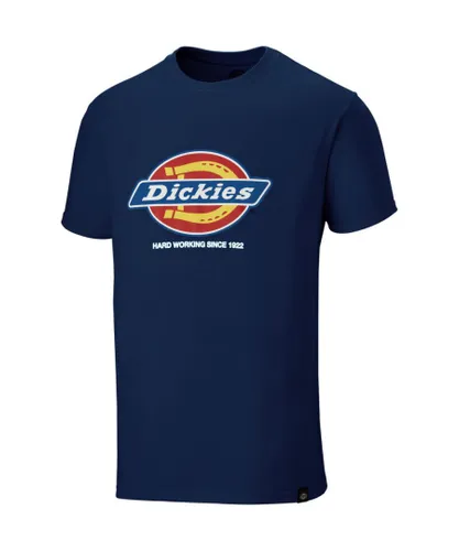 Dickies Mens Denison Workwear Slim Fit Graphic T Shirt in Navy Cotton