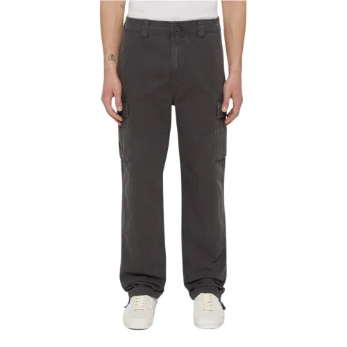 Dickies , Straight Trousers ,Gray male, Sizes: