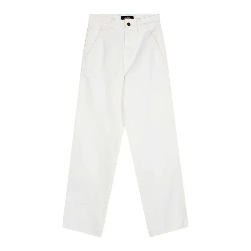Dickies , Straight Trousers ,White female, Sizes: