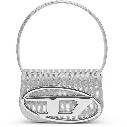 DIESEL 1dr Shoulder Bag - Silver