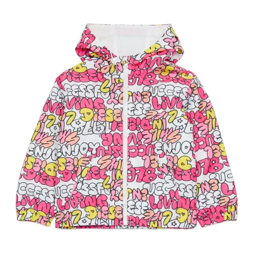 Diesel , Allover bubble text windbreaker jacket ,Pink unisex, Sizes: