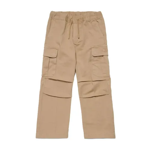 Diesel , Beige Cotton Trousers with Drawstring Waist ,Beige male, Sizes: